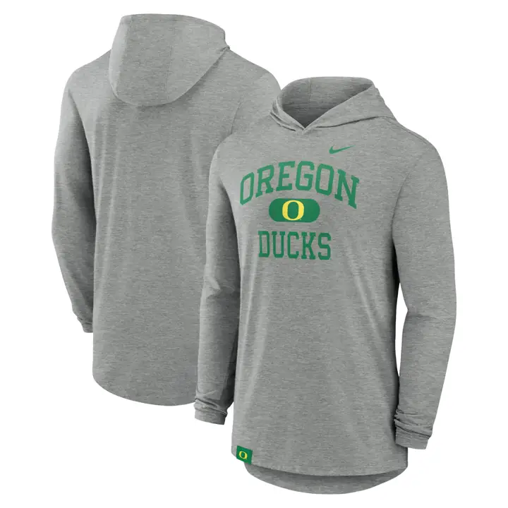 T-SHIRT À CAPUCHE MANCHES LONGUES NCAA OREGON DUCKS 24 GRIS FONCÉ
