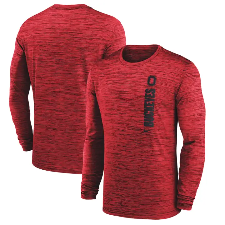 T-SHIRT MANCHES LONGUES OHIO STATE BUCKEYES NCAA DRIFIT VELOCITY 24 ROUGE