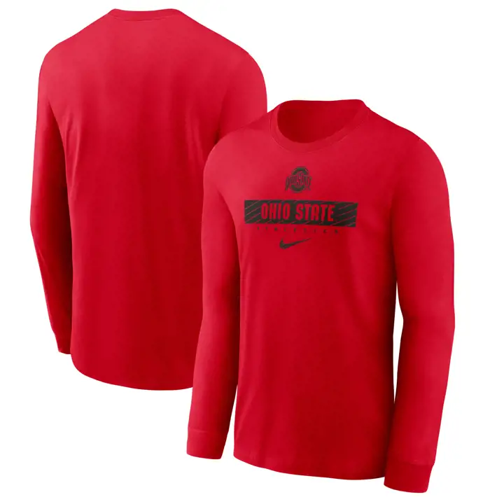 T-SHIRT MANCHES LONGUES OHIO STATE BUCKEYES NCAA ÉDITION SPÉCIALE 24 ROUGE