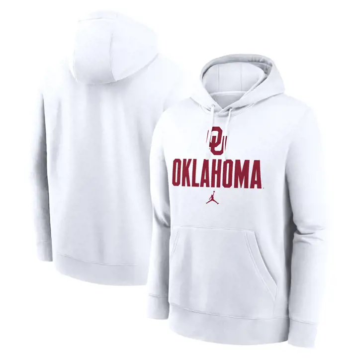 Sweat à capuche Oklahoma NCAA Club Fleece 24 BLAN