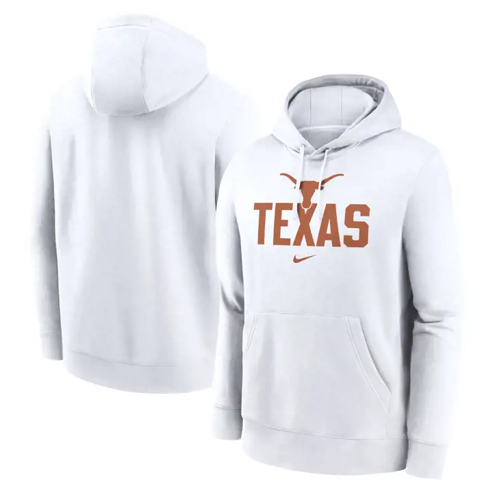 Sweat à capuche en molleton Texas Longhorns NCAA Club 24 BLANC