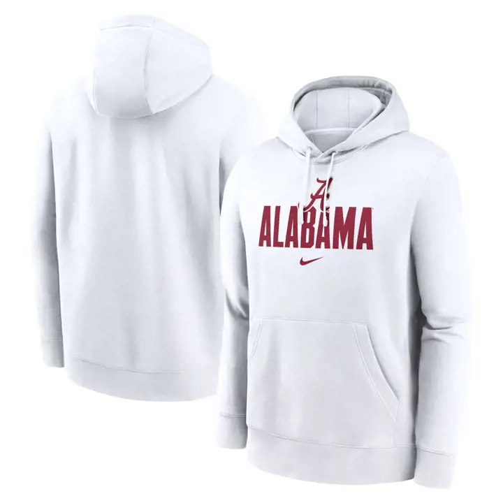 Haut à capuche molletonné NCAA Club Fleece Alabama Crimson Tide 24 WHT