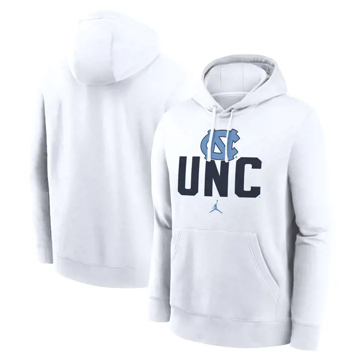 Sweat à capuche en polaire Club NCAA des Tar Heels de la Caroline du Nord 24 BLANC