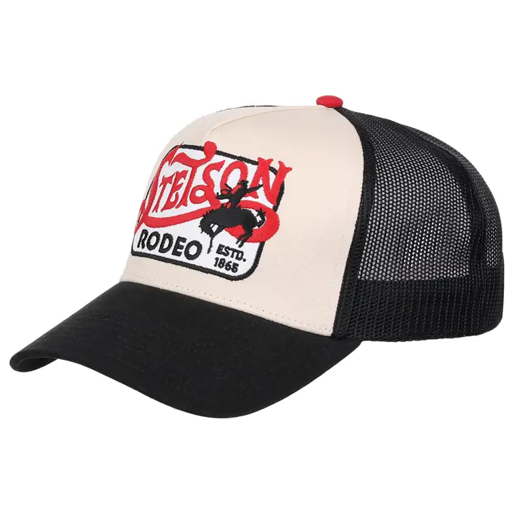 Stetson Rodeo Patch Trucker WHT/BLK