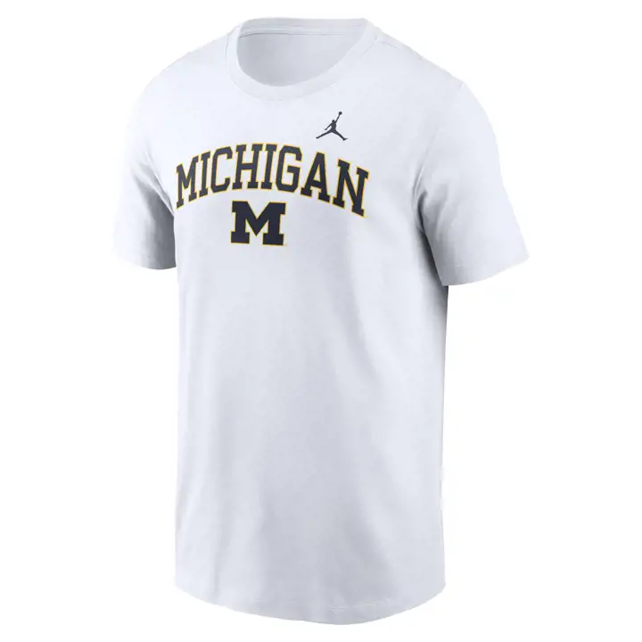 T-SHIRT COTON BLANC SLOGAN CAMPUS NCAA MICHIGAN WOLVERINES 24