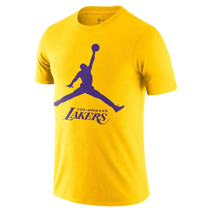 T-SHIRT NBA JORDAN LA LAKERS JAUNE