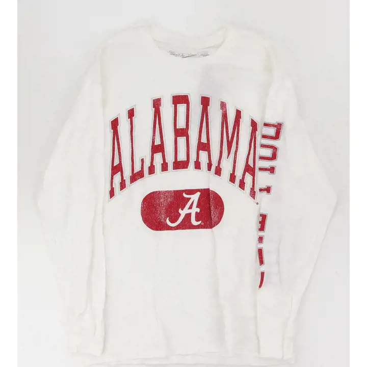 Alabama Crimson Tide NCAA VAULT COTTON LS T-SHIRT wht