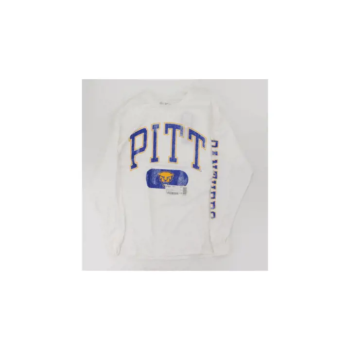 T-SHIRT MANCHES LONGUES EN COTON BLANC PITTSBURGH PANTHERS NCAA VAULT
