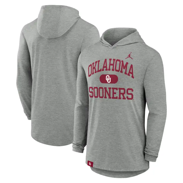 Oklahoma Sooners NCAA HOODED LS T-SHIRT 24 GRIS
