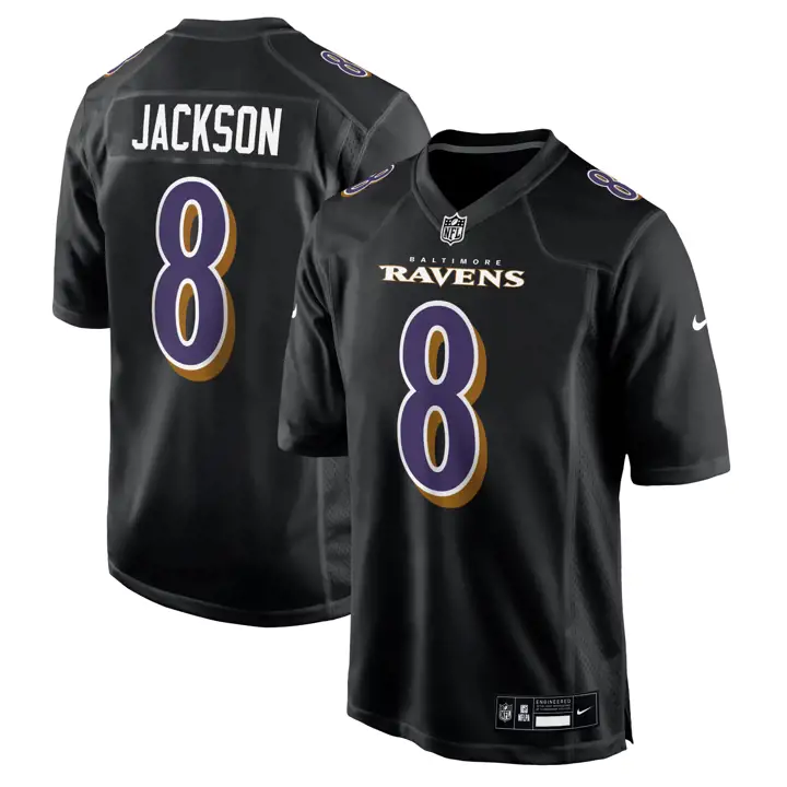 Maillot noir Nike Chase Ravens de Baltimore 24 Lamar Jackson BL