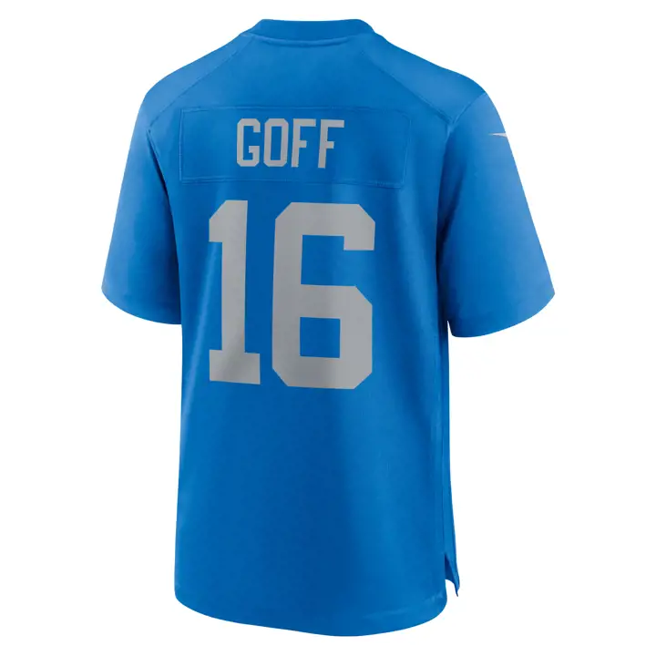 Maillot de match NFL Detroit Lions Jared Goff BLEU