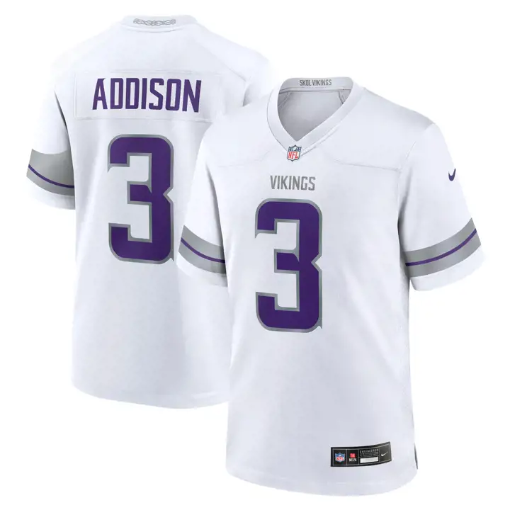 Maillot de match NFL des Minnesota Vikings Jordan Addison VIOLET