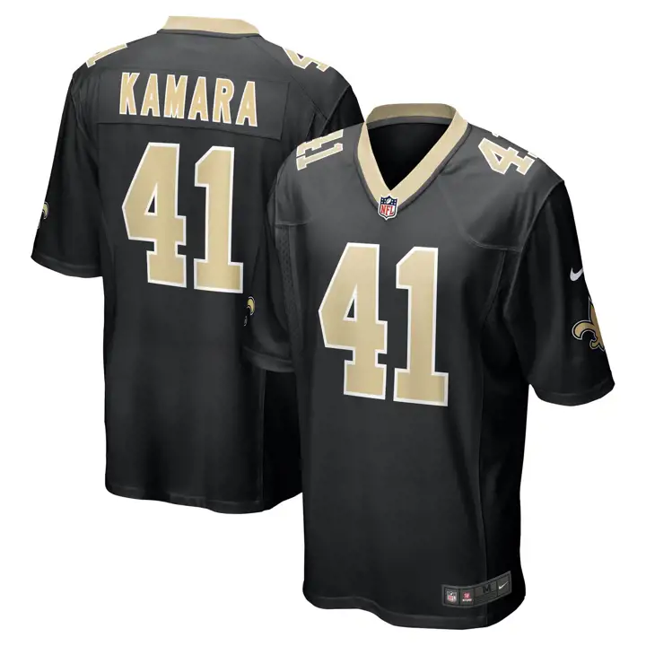 Maillot de match NFL New Orleans Saints Alvin Kamara NOIR