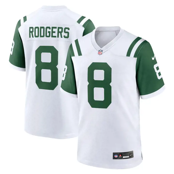 Maillot de match NFL New York Jets Aaron Rodgers BLANC