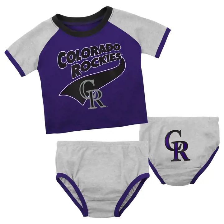 Ensemble de 2 grenouillères MLB Colorado Rockies Infant Little Slugger VIO