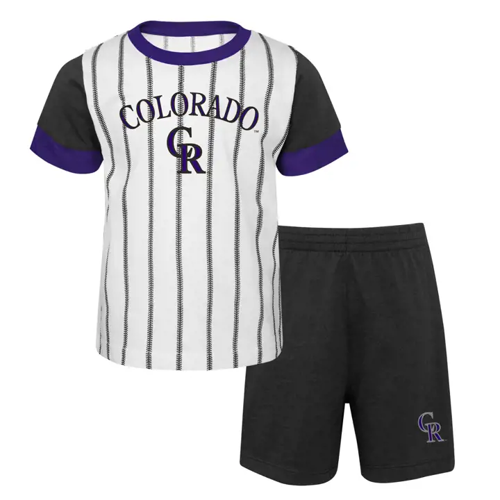 Ensemble T-shirt et short MLB Colorado Rockies pour bébé, blanc