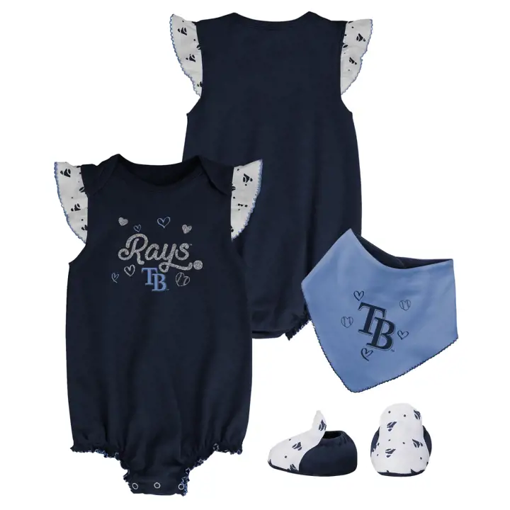 Tampa Bay Rays MLB Bavoir à Volants et Chaussons pour Nouveau-né