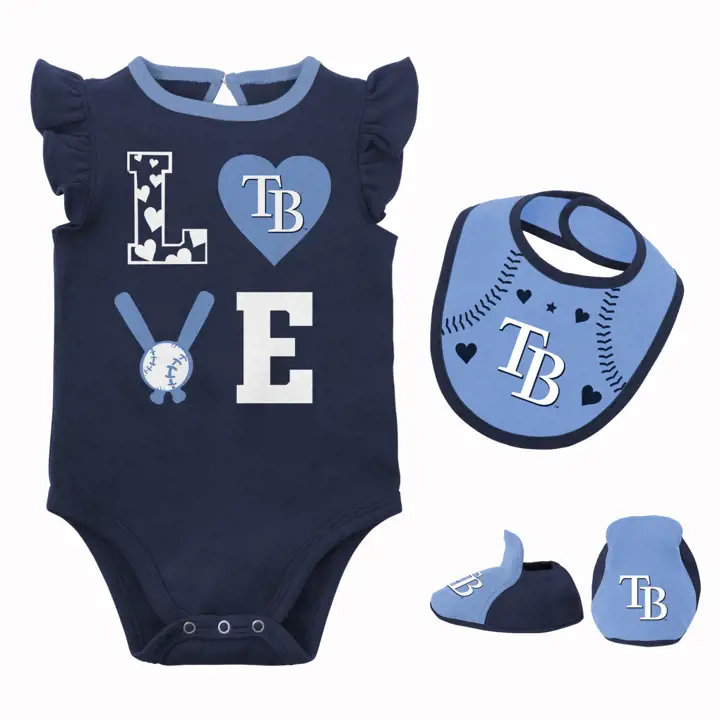 Ensemble grenouillère MLB Tampa Bay Rays "Love Of Baseball" nouveau-né BLEU MARINE