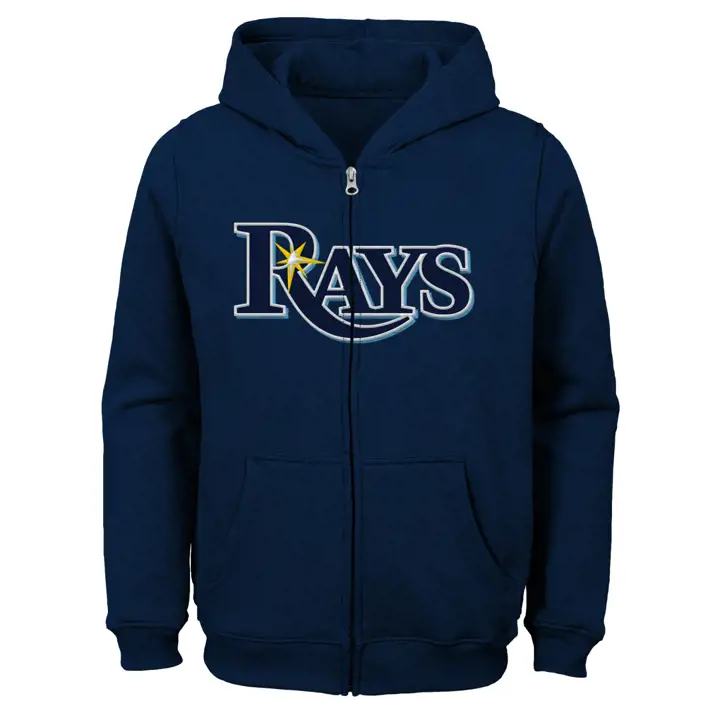 Sweat à Capuche Entièrement Zippé MLB Tampa Bay Rays avec Logo et Mot-Symbole pour Jeune AST