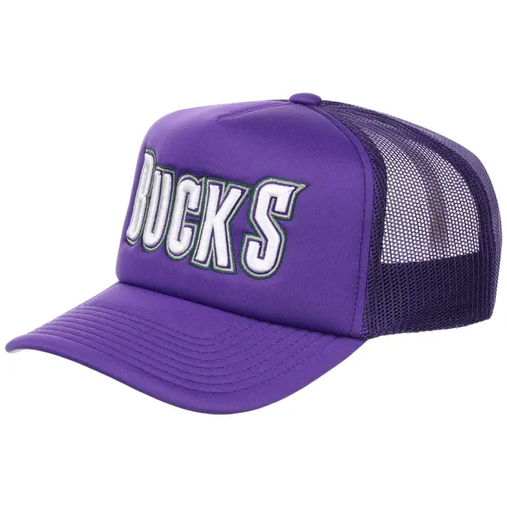 Milwaukee Bucks NBA HWC Wordmark Trucker VIO/VIO/GRI