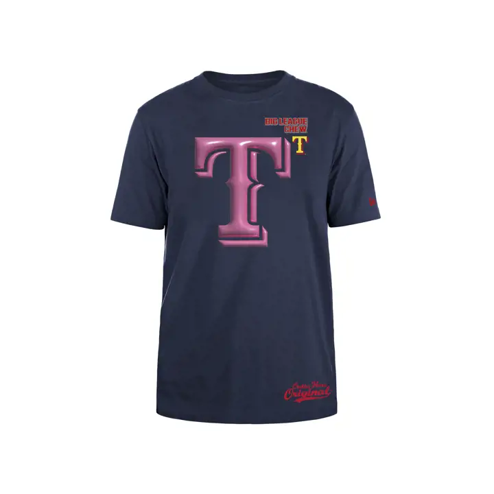 T-shirt Texas Rangers MLB Big League Chew BubbleGum BLEU