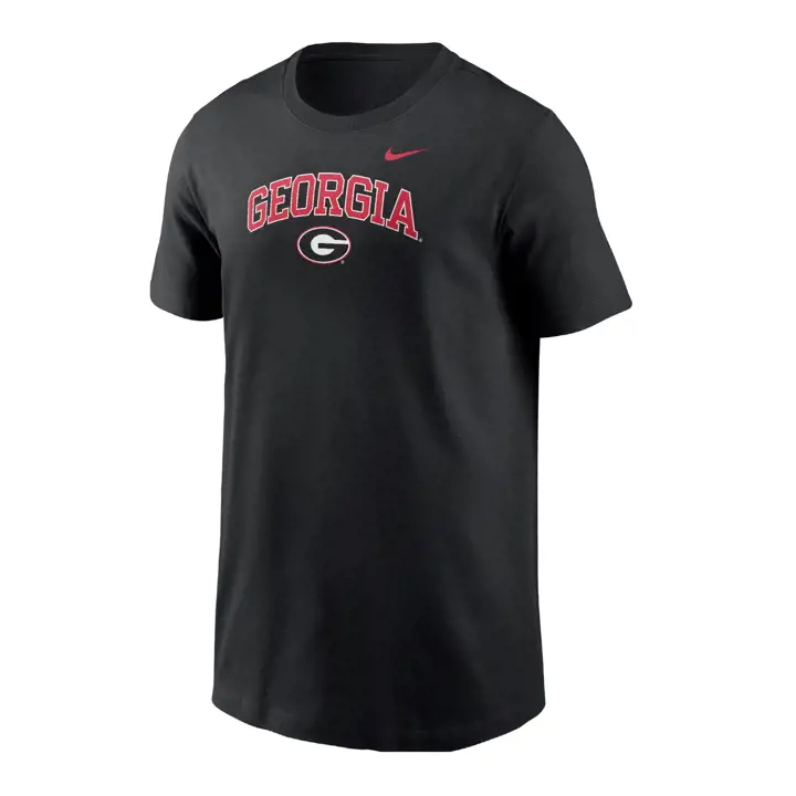 GEORGIA BULLDOGS NCAA JEUNE T-SHIRT Coton MANCHES COURTES LOGO ARCH 24 Noir Blanc