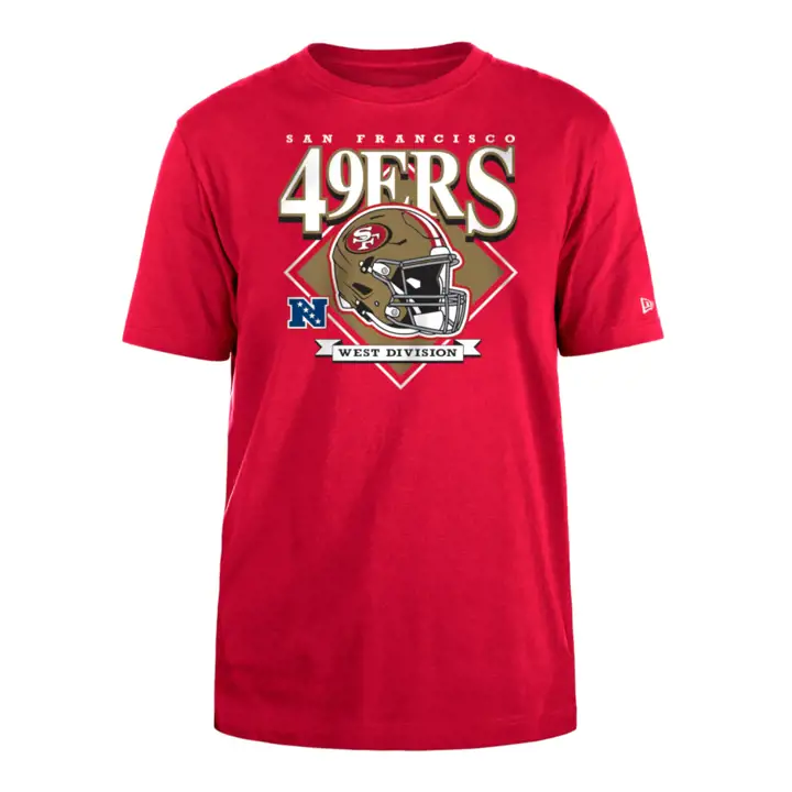 T-shirt pour homme NFL des 49ers de San Francisco New Era Bold Helmet Rouge