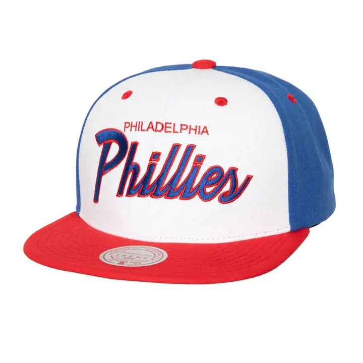 PHILADELPHIA PHILLIES MLB M&N BLOCK SCRIPT SNAP WHT/RBL/RED