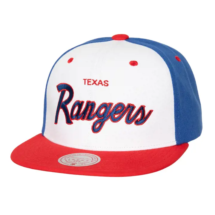 TEXAS RANGERS MLB M&N ÉCRITURE BLOCK SNAP BLANC/RBLEU/ROUGE