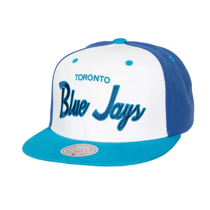 TORONTO BLUE JAYS MLB M&N CASQUETTE SNAP SCRIPT BLANC/BLEU ROYAL/BLEU CLAIR