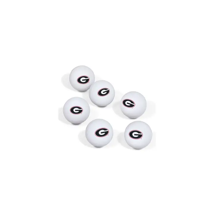 Georgia Bulldogs Lot de 6 balles de ping-pong WHT