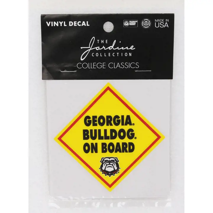"Autocollant vinyle de 3,5 po Georgia Bulldogs - Cub à bord"
