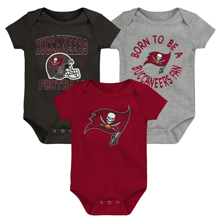 Ensemble 3 pièces pour nourrisson NFL Buccaneers "Born To Be" ROUGE