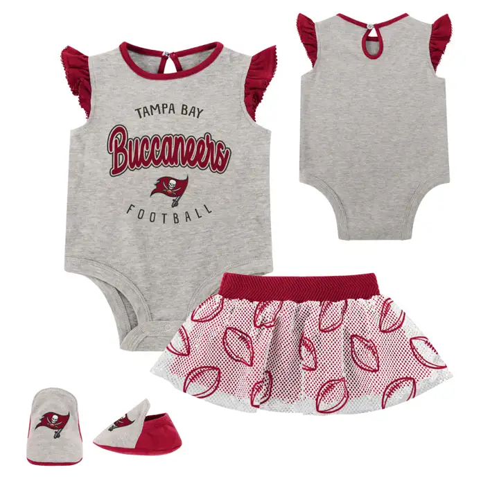 Ensemble bavoir et chaussons nouveau-né NFL Buccaneers rouge