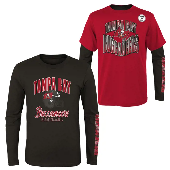 Ensemble T-shirt 3 en 1 NFL Youth Game Day Buccaneers NOIR/ROUGE