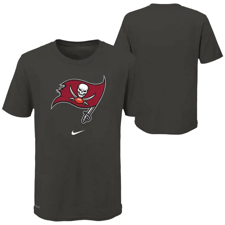 T-shirt Nike Dri-Fit NFL Buccaneers avec logo principal pour jeune – Anthracite