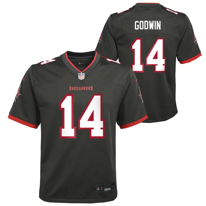 Maillot de match NFL enfant Buccaneers Godwin Anthracite