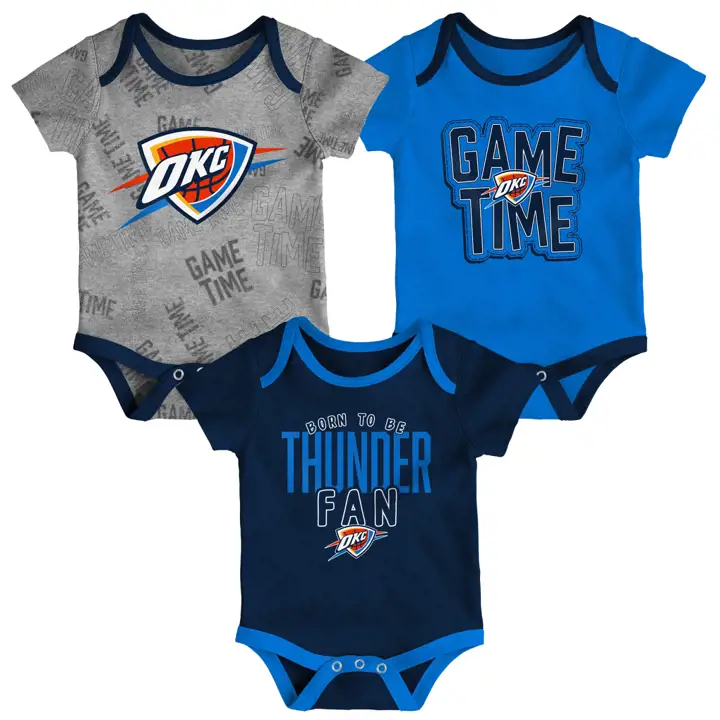 Ensemble de 3 vêtements pour bébé NBA Oklahoma City Thunder Game Time Bleu