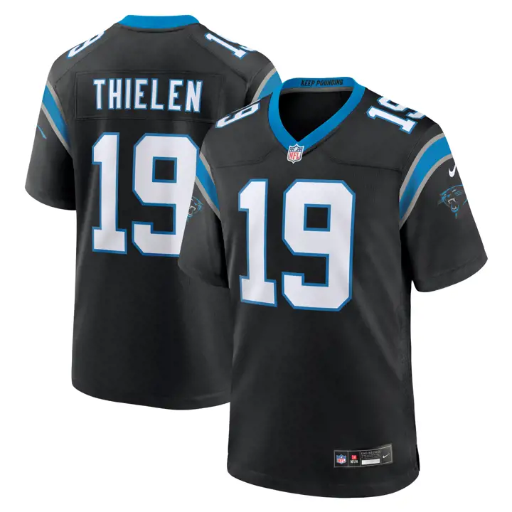 Maillot de match NFL des Carolina Panthers Adam Thielen #19 noir