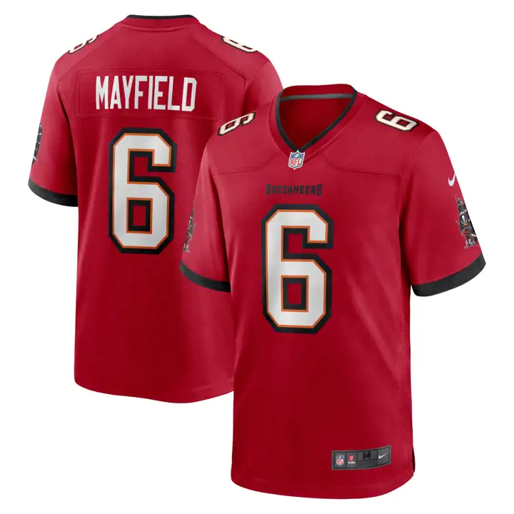 Maillot de match NFL Tampa Bay Buccaneers Baker Mayfield Rouge