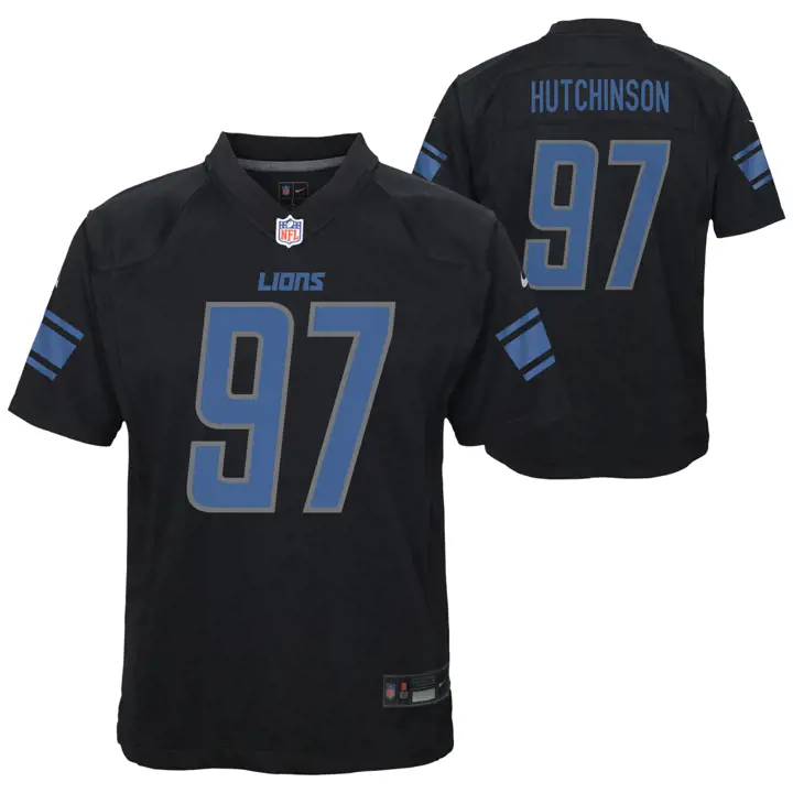 Maillot NFL Jeunesse Detroit Lions AIDAN HUTCHINSON noir