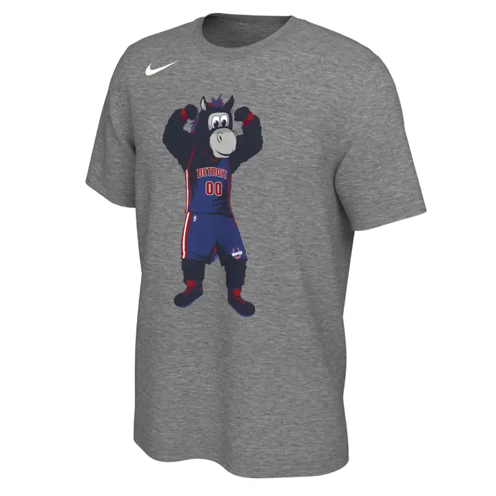 T-shirt mascotte des Detroit Pistons NBA GRIS