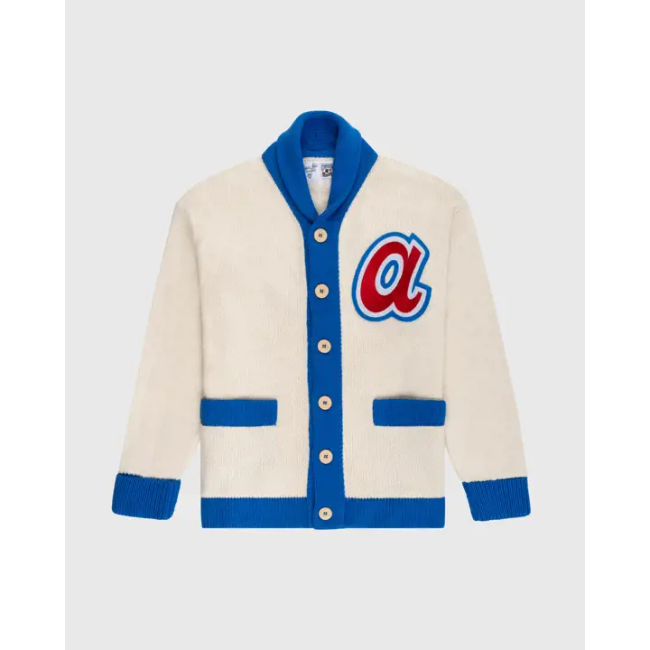 ATLANTA BRAVES EFF MLB Coop Pull Col Châle BLANC/RBL