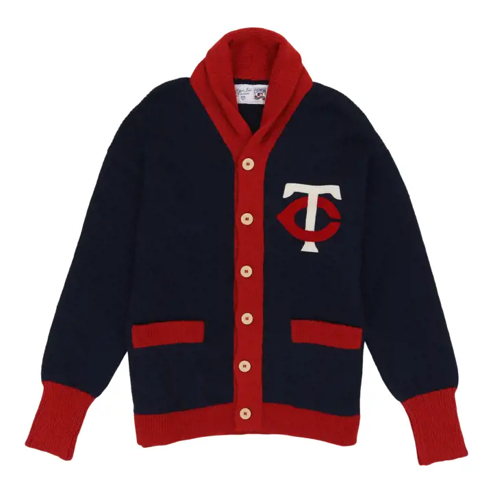 MINNESOTA TWINS EFF MLB Pull à Col Châle Marine/ROUGE