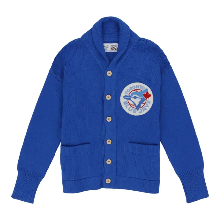 TORONTO BLUE JAYS/ EFF MLB Coop Shawl Collar Sweater RBL