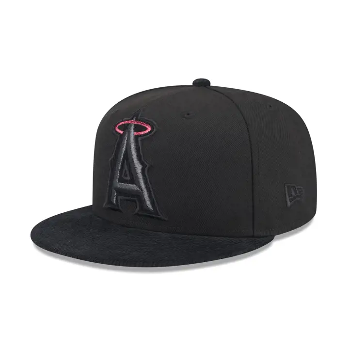 ANAHEIM ANGELS MLB Casquette 59FIFTY Noire Corded Blackout