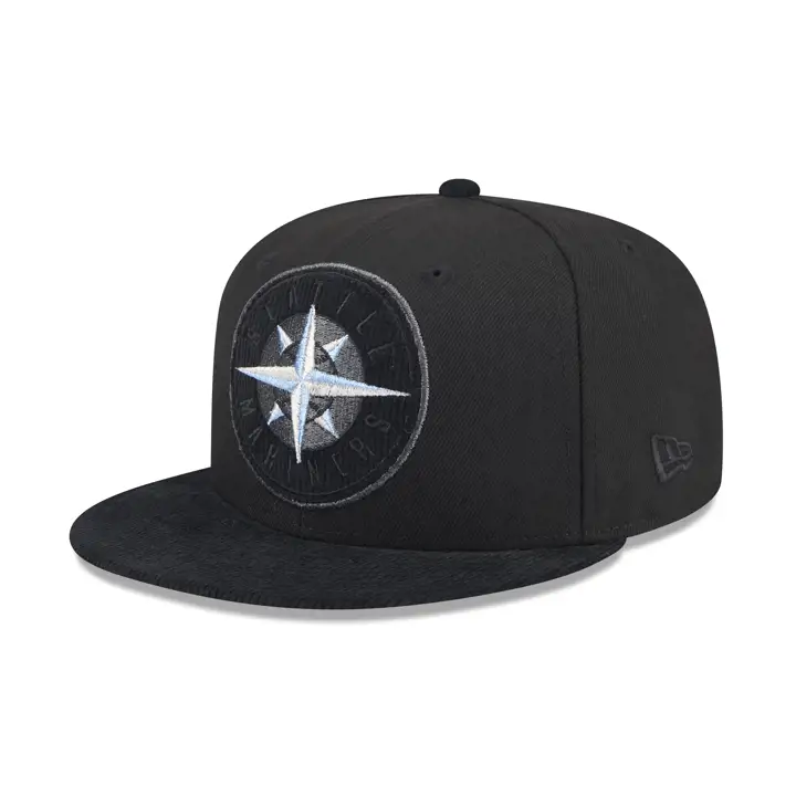 SEATTLE MARINERS MLB Casquette ajustée Noire Corded Blackout Pop 59FIFTY