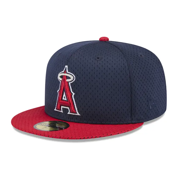 ANAHEIM ANGELS MLB TC BP Mesh 59FIFTY BLEU MARINE/ROUGE WS 2002