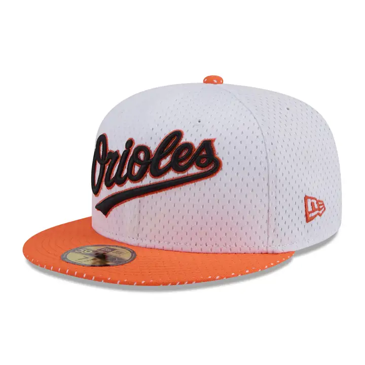 BALTIMORE ORIOLES MLB Casquette BP Mesh 59FIFTY BLANC/ORANGE 50e ANNIVERSAIRE