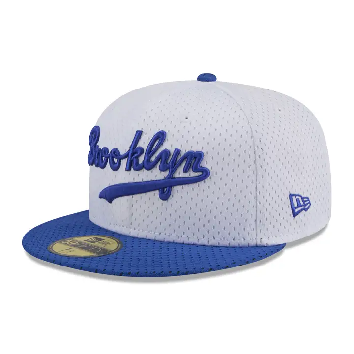 BROOKLYN DODGERS MLB WHITE BP Mesh 59FIFTY BLC/BLEU 100ÈME ANN